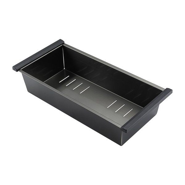 Мойка кухонная с коландером Gappo GSMQ50SP50TE-6MC 50х50 черный