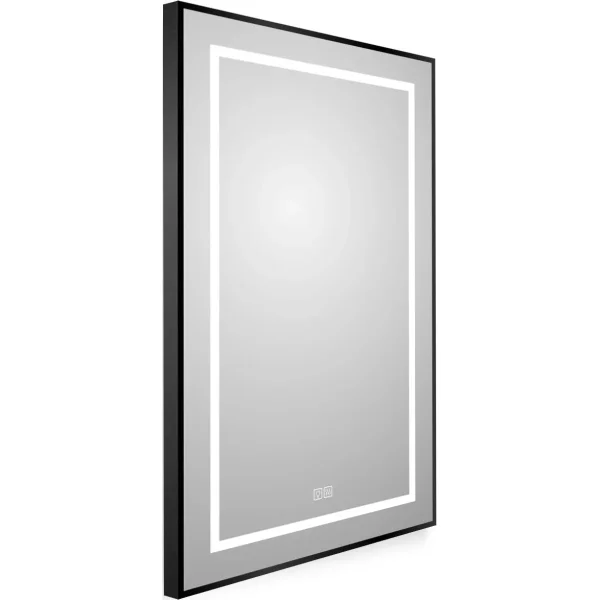 Зеркало BelBagno Kraft SPC-KRAFT-500-800-LED-TCH-WARM-NERO 50x80 см, с LED-подсветкой, сенсорным выключателем, антизапотеванием, черный