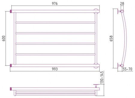 Полотенцесушитель водяной Стилье Минор 0602 60х100 хром