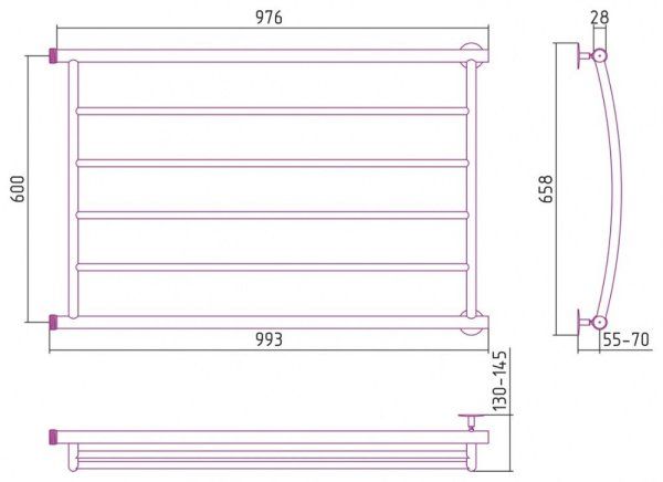 Полотенцесушитель водяной Стилье Минор 0602 60х100 хром