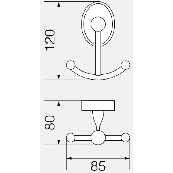 Крючок Veragio Bonjour Cromo VR.BNR-7833.CR двойной, для ванны, хром
