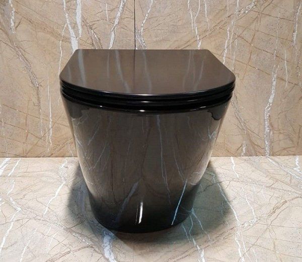 Унитаз приставной CeramaLux 3178-18, Черно-Глянцевый