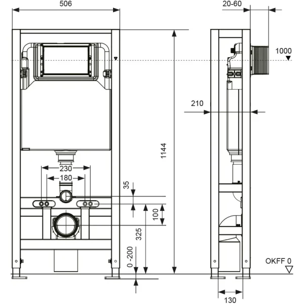 Инсталляция для унитаза Tece TECEspring S500393