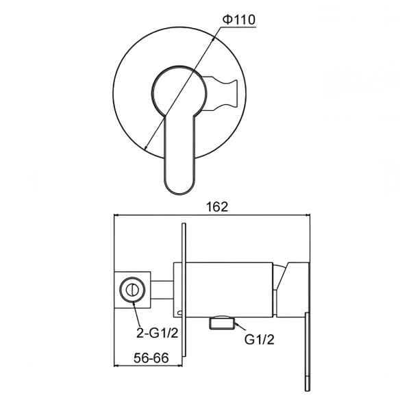 Гигиенический душ встраиваемый однорычажный Frap F7BJ28PJ01IH-6UB черный