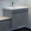 Тумба-умывальник COMFORTY подвесная Comforty Осло-70ПД бетон светлый с раковиной COMO 70
