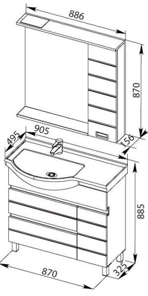 Тумба под раковину Aquanet Доминика 00181969 90 L белая