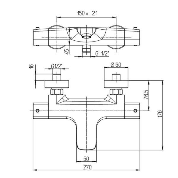 Смеситель для ванны Paini Nove с термостатом, черный матовый