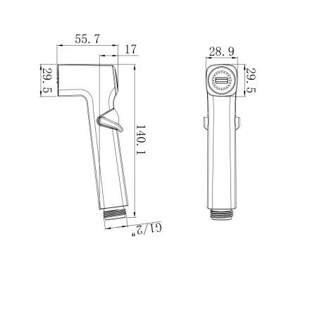 Лейка гигиеническая Rose RHBM81GJH черный