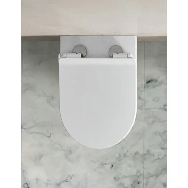 Унитаз приставной Ceruttispa Bernina F CT7842 безободковый, с сиденьем микролифт, белый