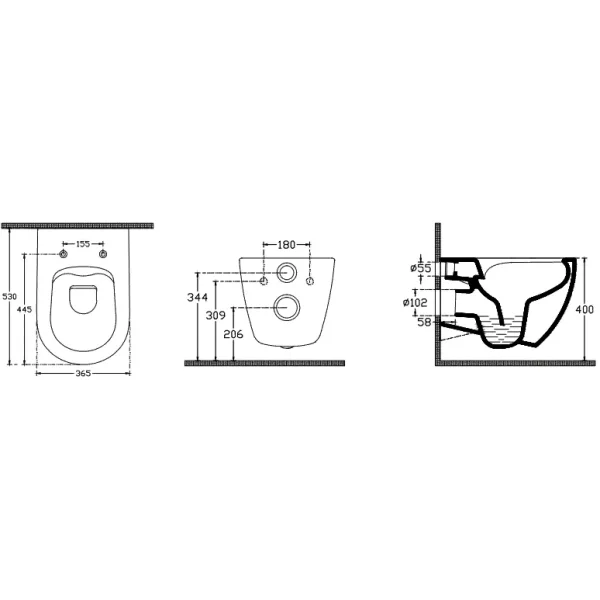 Унитаз подвесной Isvea Infinity Terrazzo 10NF02001-TRZ-2L безободковый, белый матовый