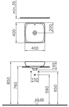 Раковина VitrA Metropole 5666B003-0012 40