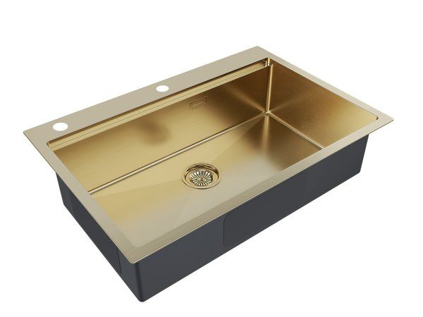 Мойка для кухни нержавеющая  Paulmark VAST-PRO PM707551-BG, брашированное золото