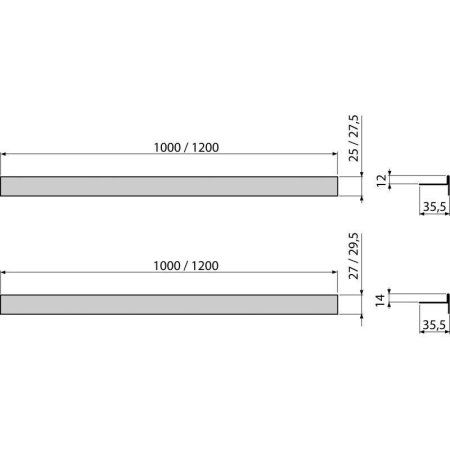 Рейка AlcaPlast APZ905M/1200 для пола с уклоном, двухсторонняя