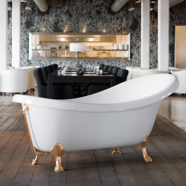 Акриловая ванна Knief Victorian 0100-061-01 175x83 отдельностоящая, белый/золото