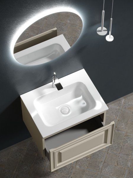 Тумба подвесная SANCOS Very 590х445х406, c одним  ящиком оснащенным доводчиками, Beige Soft , VR60CE