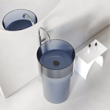 Раковина Abber Kristall AT2701Saphir 45x45 см, напольная, сапфир