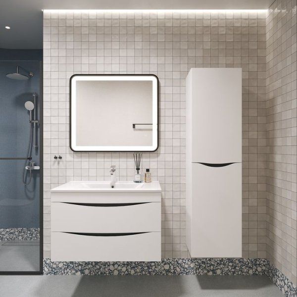 Тумба подвесная, белая, 80 см, Cloud,  IDDIS, CLO80W0i95. Подходит умывальник: 0138000i28