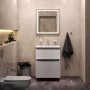 Мебель для ванной AM.PM X-Joy BK85GL 65 напольный, со смесителем для раковины, зеркалом с LED-подсветкой и аксессуарами, белый, серебристый, хром