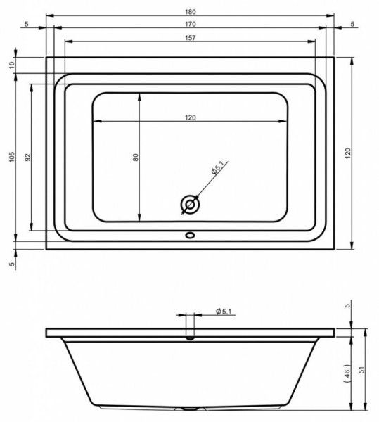 Ванна акриловая Riho Castello BB7700500000000 180x120
