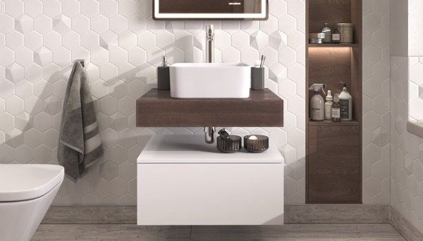 Тумба подвесная Velvex Unit 60, выс. 27, выдв. ящик, белый матовый (tp.UNI.60.1Y белый матовый)