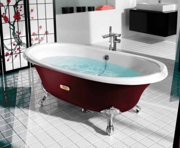 Ванна чугунная Roca Newcast 233650003 170х85 см, бургундия с п/скользящим покрытием