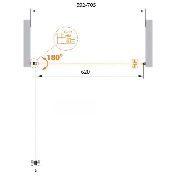 Душевая дверь в нишу Cezares Eco ECO-O-B-1-70-C-NERO прозрачное стекло, черный