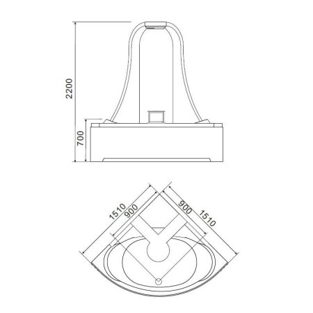 Акриловая ванна Gemy G9069 O с гидромассажем