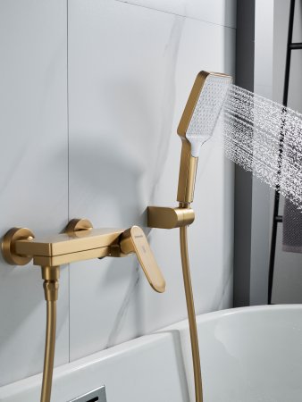 Смеситель для ванны Shevanik S4552G, Золотой сатин