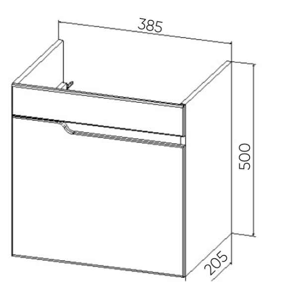 Тумба VIANT "Куба" COMO 40 1 ств подвесная 205х385х500 (VKUB40CO-T1STP)