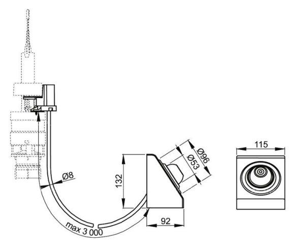 Кнопка смыва AlcaPlast MPO13 ножное управление черная