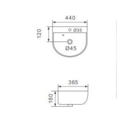 Раковина Gappo GT708 44x37