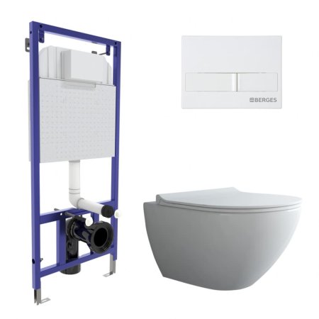 Комплект Berges Wasserhaus Novum 043265 подвесной унитаз + инсталляция + кнопка L1