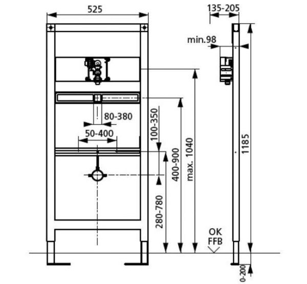 Система инсталляции для биде Sanit INEO 90.676.00..T000
