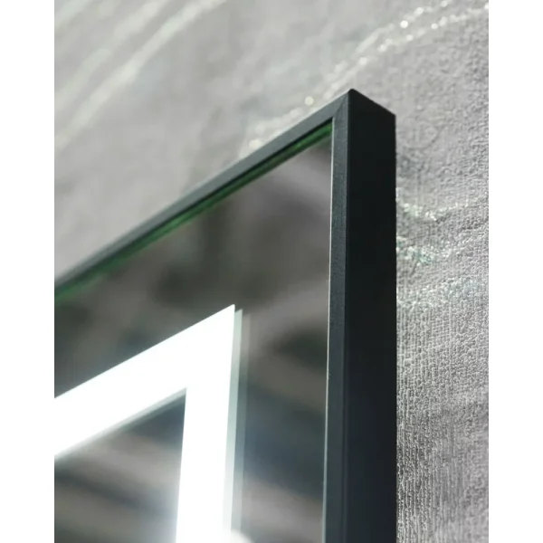 Зеркало BelBagno Kraft SPC-KRAFT-1200-800-LED-TCH-WARM-NERO 120x80 см, с LED-подсветкой, сенсорным выключателем, антизапотеванием, черный