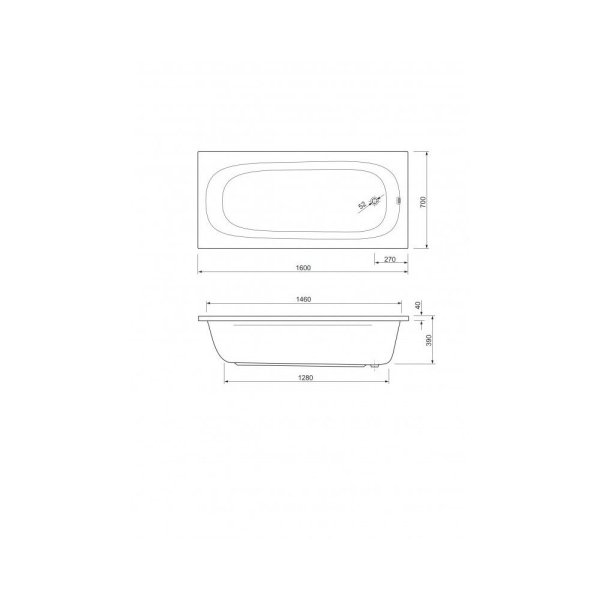 Акриловая ванна Cezares Piave PIAVE-160-70-42 160x70