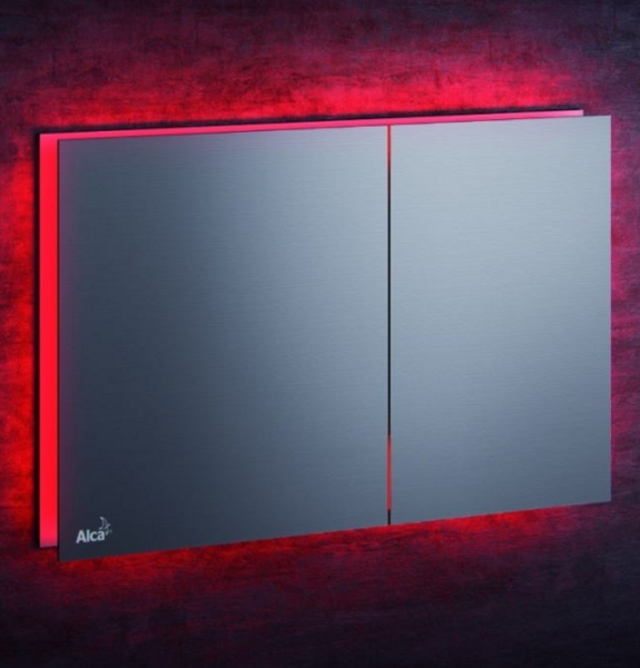 Кнопка смыва AlcaPlast Flat AIR LIGHT-RED металл матовый, подсветка красная