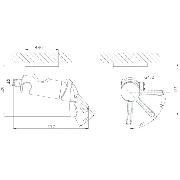 Гигиенический душ D&K Rhein.Schiller DA1464501 со смесителем, хром