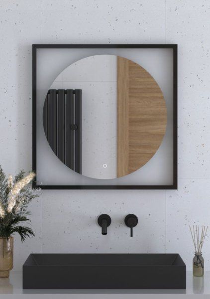 Зеркало с LED-подсветкой настенное Defesto Eclipse DF 2232S 70x70 черный