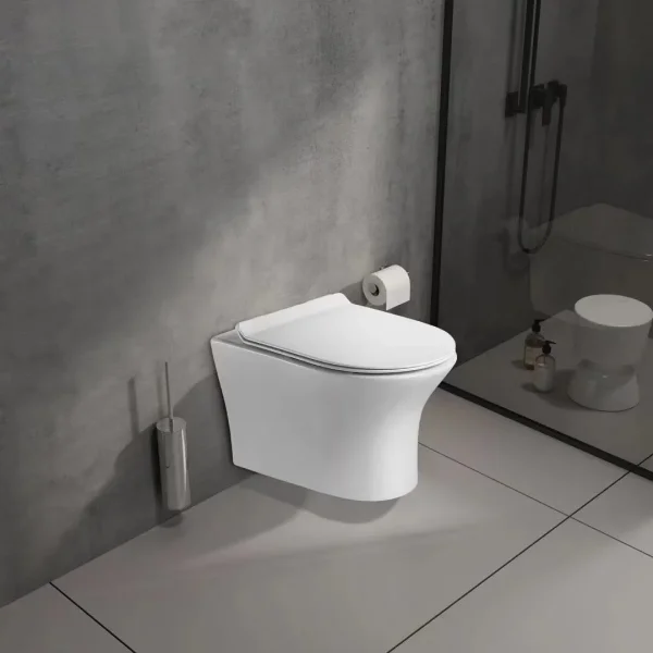 Унитаз подвесной Ceruttispa Bernina Aria CT7191 безободковый, с сиденьем микролифт, белый