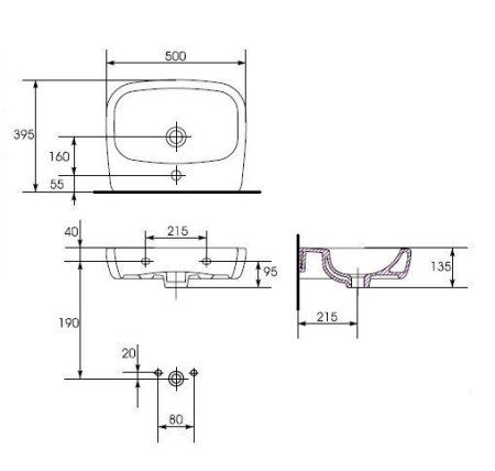 Раковина Cersanit Facile UM-FA50/1  50