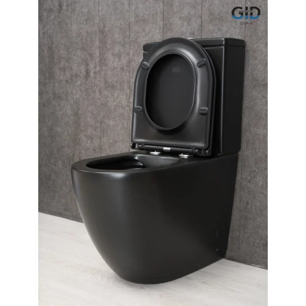 Унитаз-компакт GID Tn2188Bm безободковый, с сиденьем микролифт, черный матовый