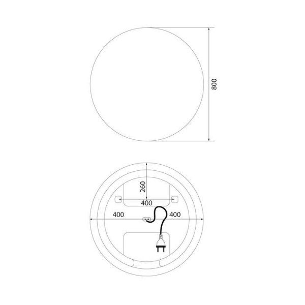 Зеркало с подсветкой, 80 см, Bild, IDDIS, BIDYL8TC00WL0iFW98WS