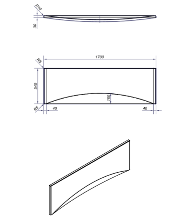 Панель фронтальная Cersanit Virgo PA-VIRGO*170