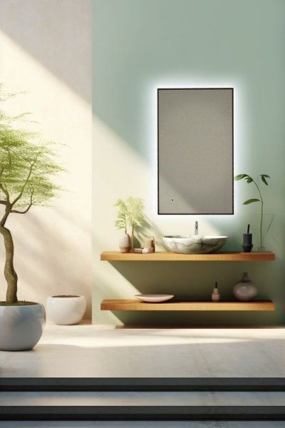 Зеркало с подсветкой и подогревом универсальный монтаж AQUAme AQM9102B 600х1000