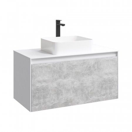 Мебель для ванной Aqwella 5 stars Mobi MOB0110W+MOB0710BS 100 белый/бетон светлый