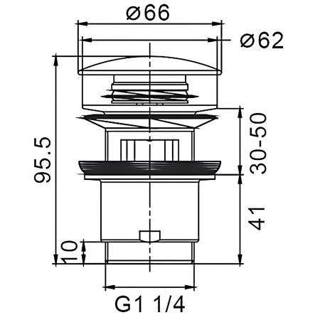Донный клапан для раковины с переливом Frap F60, хром