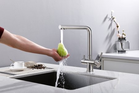 Смеситель для кухни однорычажный Frap F43899-3 нержавеющая сталь