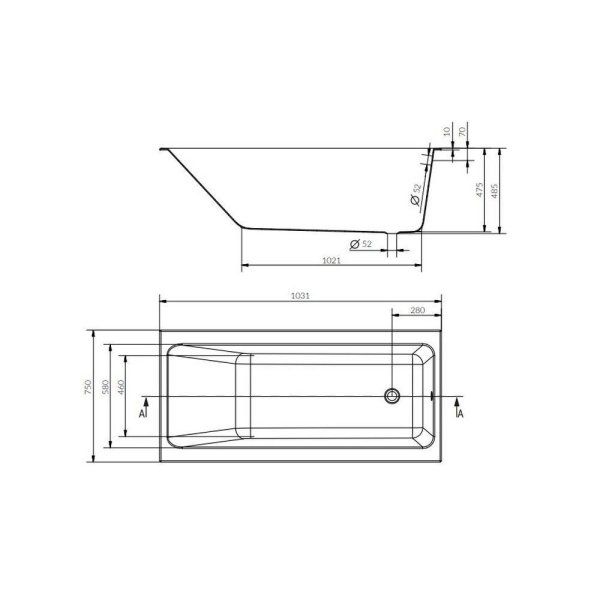 Акриловая ванна Cersanit Crea P-WP-CREA*160NL 160х75