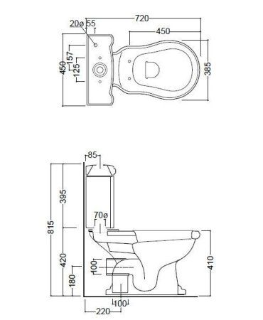 Бачок для унитаза-компакта Kerasan Retro 108101 белый