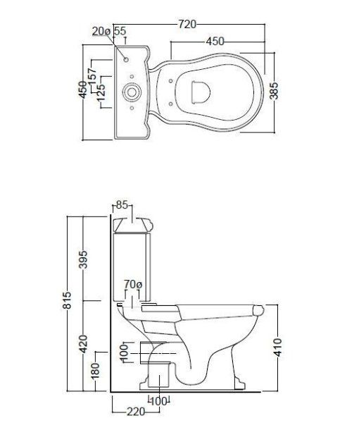 Бачок для унитаза-компакта Kerasan Retro 108101 белый